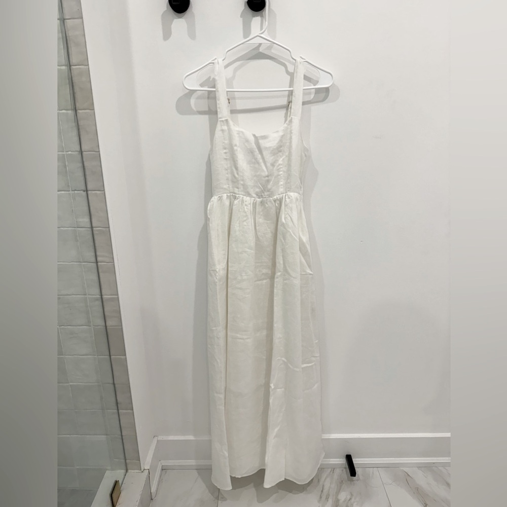 DISSH SPENCER WHITE LINEN MIDI DRESS size 6 BNWT